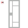 Single Sliding Door & Premium Wall Track - Eco-Urban® Jura 5 Pane 1 Panel Door DD6431SG Frosted Glass - 6 Colour Options