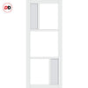 Sirius Tubular Stainless Steel Track & Solid Wood Door - Eco-Urban® Arran 5 Pane Door DD6432G Clear Glass(2 FROSTED PANES) - 6 Colour Options