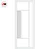 Sirius Tubular Stainless Steel Track & Solid Wood Door - Eco-Urban® Portobello 5 Pane Door DD6438G Clear Glass(1 FROSTED PANE) - 6 Colour Options