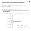 Notes for installation of Malvern door