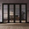 W8 Soho Room Divider Internal Door & Frame Kit - Clear Glass - Black Prefinished - 2031x2478mm Wide
