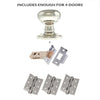 Four Pack Harrogate Mushroom Old English Mortice Knob Polished Nickel Combo Handle Pack