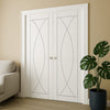 Pesaro Flush Internal Door - White Primed Pair