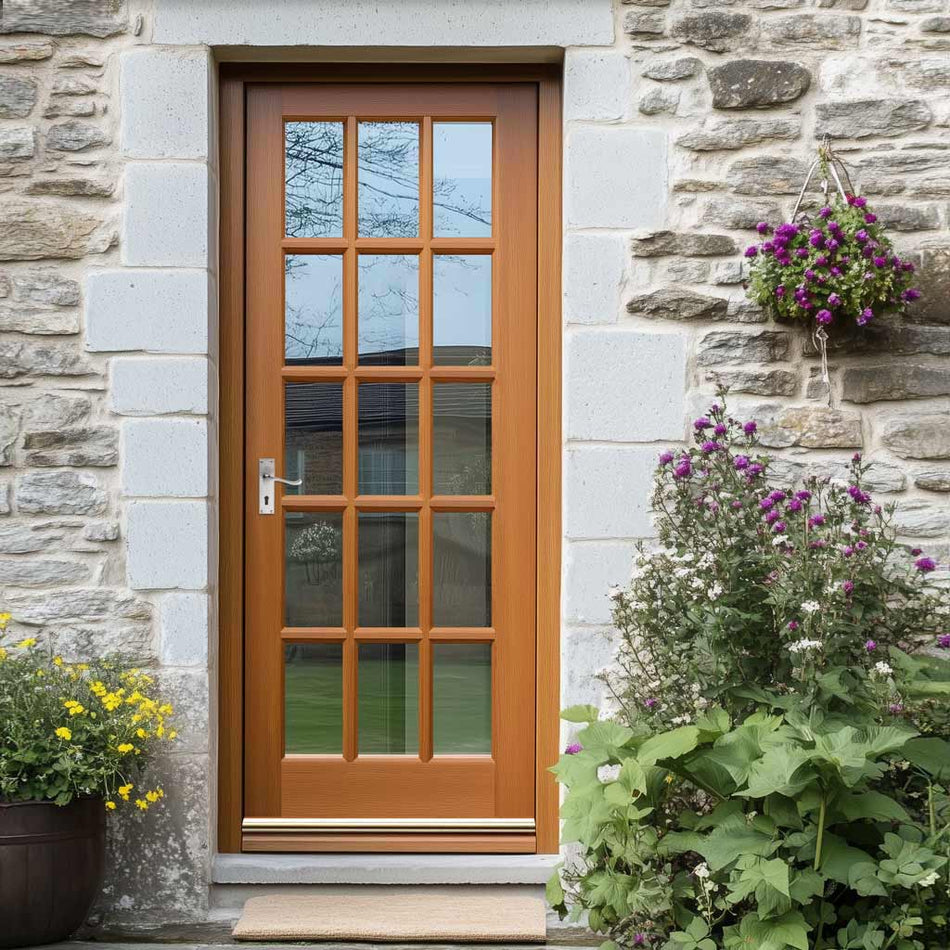 SA77 External Hardwood Front Door - Clear Glass