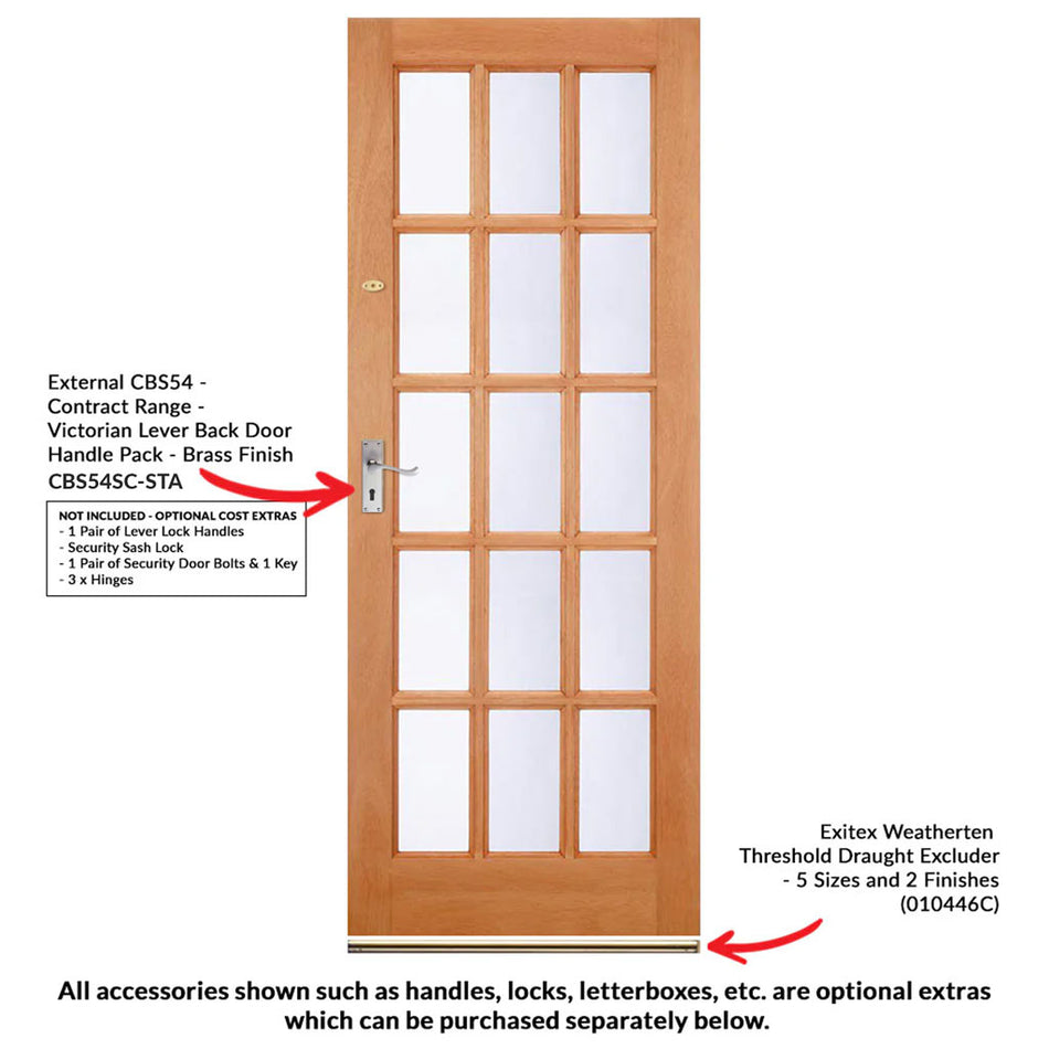 SA77 External Hardwood Front Door - Clear Glass