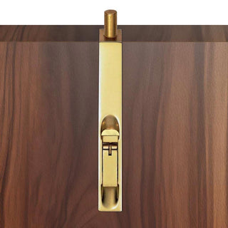 Image: Dixon Flush Bolt Polished Gold Colour - 153x19mm