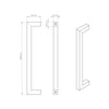 Concord 280mm Back to Back Pull Handle Pack - 4 Radius Cornered Hinges - Polished Gold Finish