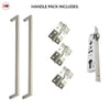 Concord XL 400mm Back to Back Pull Handle Pack - 3 Square Hinges - Satin Stainless Steel