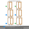 Oak Room Divider - Pattern 10 with Clear Glass Unfinished Door with Full Glass Side