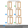 Oak Room Divider - Pattern 10 with Clear Glass Unfinished Door with Full Glass Side