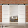 Top Mounted Sliding Track & Double Door - Coventry White Primed Shaker Door