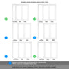 ThruEasi White Room Divider - Pattern 10 with Clear Glass Unfinished Door Pair with Full Glass Side