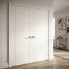 Value - 7 panel Flush Style Internal Door Pair - White Primed