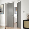 J B Kind Laminates Aria Grey Internal Internal Door Pair - Prefinished