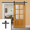 Single Sliding Door & Black Barn Track - Dove Oak Door - Clear Glass