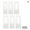 Downham Internal Door Pair - Bevelled Clear Glass - White Primed