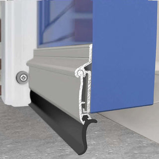 Image: Exitex Auto-Seal Threshold Draught Excluder - 4 Sizes - Satin Aluminium Finish