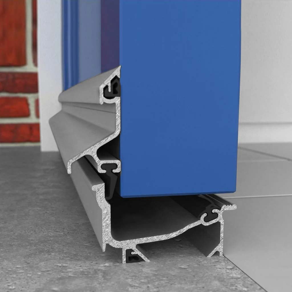 Soglia Antipioggia Drenante In Alluminio 163cm - Per Porte E Finestre, Colore Argento - Foto 10