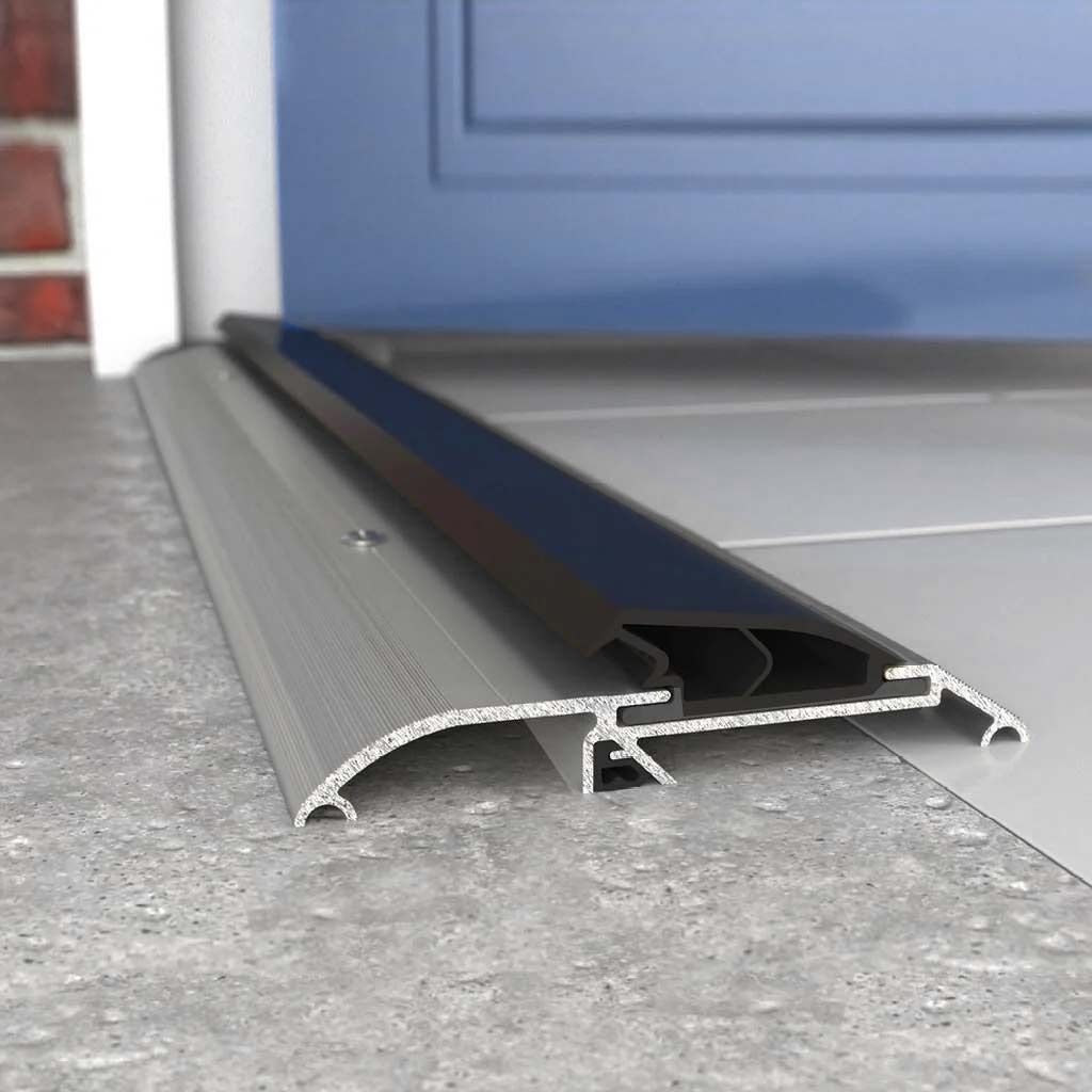 Exitex Threshex Draught Excluder - For Wheelchair Access - 3 Sizes - Satin Aluminium Finish