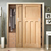 Minimalist Wardrobe Door & Frame Kit - Two DX Oak Panel Door - 1930's Style