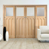 Minimalist Wardrobe Door & Frame Kit - Four DX Oak Door - Obscure Glass - 1930's Style