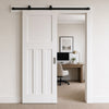 Top Mounted Black Sliding Track & Door - Value DX30's Panel Shaker Door - White Primed