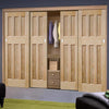 Minimalist Wardrobe Door & Frame Kit - Four DX 60's Nostalgia Oak Panel Doors - Unfinished