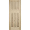 Top Mounted Stainless Steel Sliding Track & Door - DX 60's Nostalgia Oak Panel Door - Unfinished