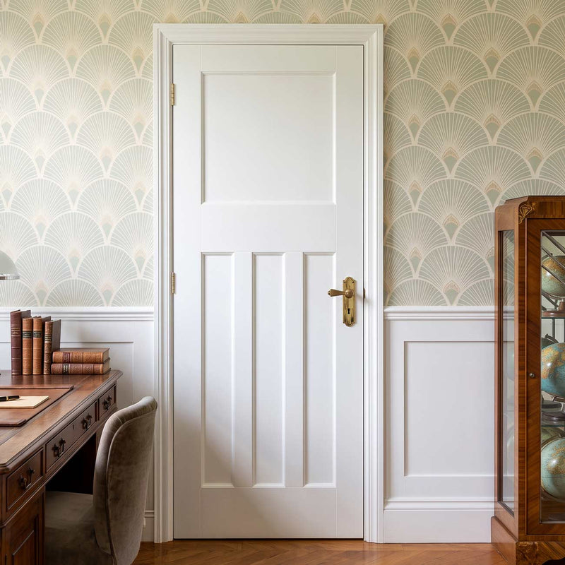 White Fire Internal Door, DX 30's Shaker Panelled Internal Door - 1/2 Hour Rated - White Primed