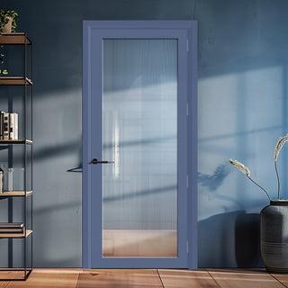 Image: EasiKit Internal Door and Frame Kit - Baltimore 1 Pane Solid Wood Internal Door - Premium Primed - Colour & Glass Options