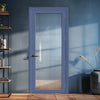 EasiKit Internal Door and Frame Kit - Baltimore 1 Pane Solid Wood Internal Door - Premium Primed - Colour & Glass Options