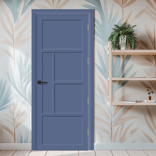 Image: EasiKit Internal Door and Frame Kit - Boston 4 Panel Solid Wood Internal Door - Premium Primed - Colour Options