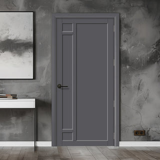 Image: EasiKit Internal Door and Frame Kit - Suburban 4 Panel Solid Wood Internal Door - Premium Primed - Colour Options