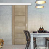 Single Sliding Door & Wall Track - Edmonton Light Grey Door - Prefinished