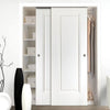 Minimalist Wardrobe Door & Frame Kit - Two Eindhoven 1 Panel Doors - White Primed