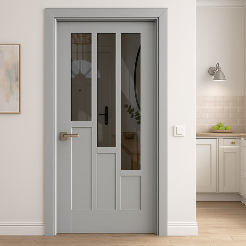 UK Made to Measure - Elston Interior Door - Tinted Glass - Premium Primed - 7 Colour Options