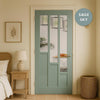 UK Made to Measure - Elston Interior Door - Reed Glass - Premium Primed - 7 Colour Options