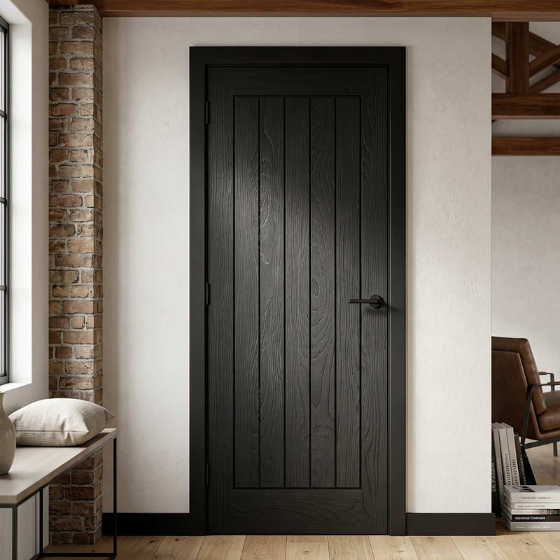 Ely Brushed Black Oak Fire Internal Door - 1/2 Hour Fire Rated