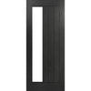 Ely Brushed Black Oak Internal Door - Clear Glass
