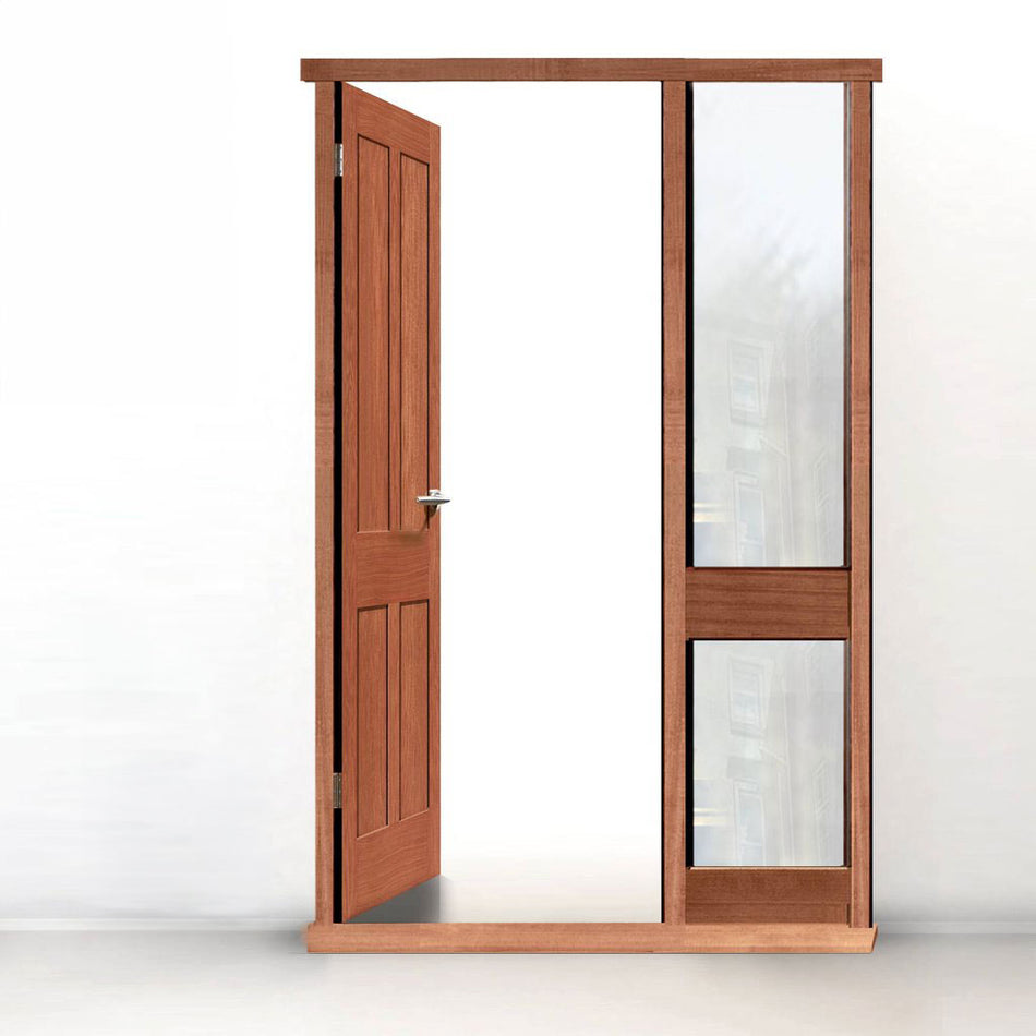 Exterior Door Frame with side glass apertures, Made to size, Type 2 Model 6.