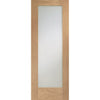 Premium Single Sliding Door & Wall Track - Pattern 10 Oak 1 Pane Door - Clear Glass - Prefinished