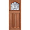 Estate Crown Hardwood External Front Door and Frame Set with Fittings - Double Glazing