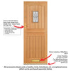 Cottage Stable Oak Back Door - 1L Leaded - Double Glazing