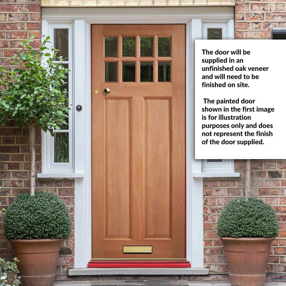 Chigwell Hardwood Front Door - Clear Toughened Double Glazing