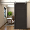 Saturn Tubular Stainless Steel Sliding Track & Soho 4 Panel Door - Black Painted - Prefinished