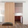 Saturn Tubular Stainless Steel Sliding Track & Belize Oak Door - Unfinished