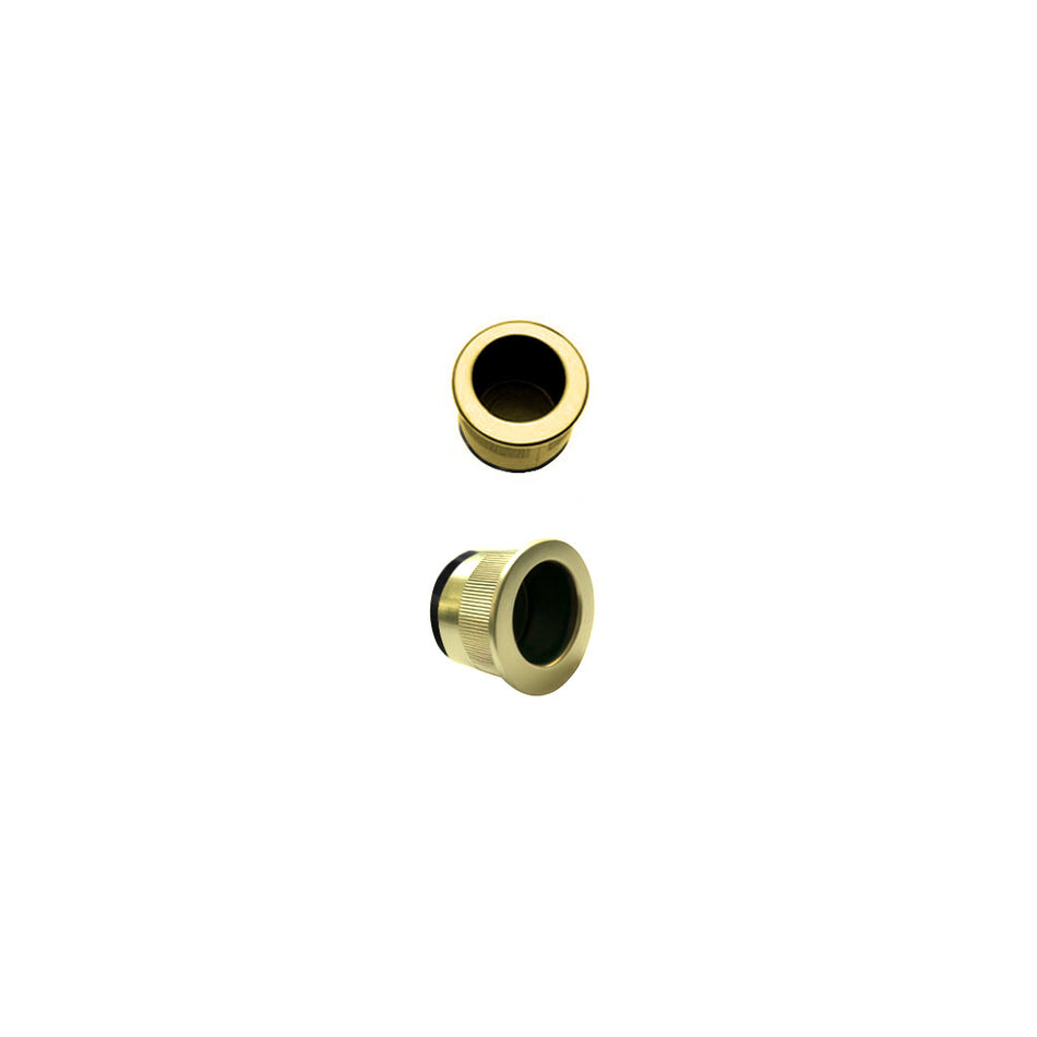 Dillon Small Round Door Edge Finger Pull for Sliding and Pocket Doors - Polished Gold Finish