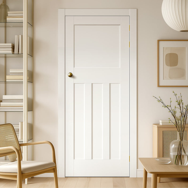 Friendly Value - DX 30's Shaker Panelled Internal Door - 1/2 Hour Rated - White Primed