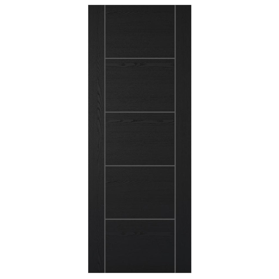 Sliding Top Mounted Black Folding Track & Double Door - Laminate Vancouver Black Door - Prefinished