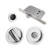 Davis Pocket Door Round Bathroom Lock Turn - Polished Chrome